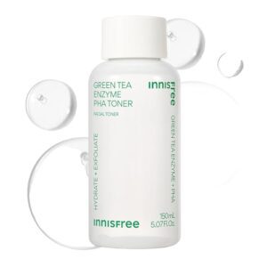 innisfree Green Tea Enzyme PHA Toner with Hyaluronic Acid, 5.07 Fl Oz