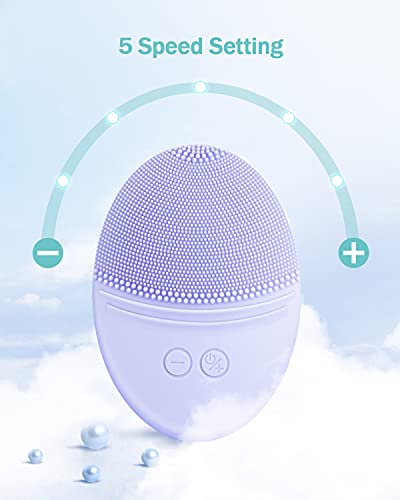 EZBASICS Silicone Sonic Facial Cleansing Brush, Violet