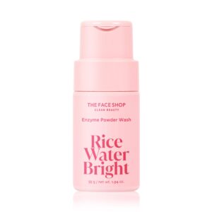 The Face Shop Rice Water Bright Enzyme Powder Wash, Gentle Exfoliating Cleanser with AHAs, Radiant skin, Rice Polish for Face, Korean Skin Care
