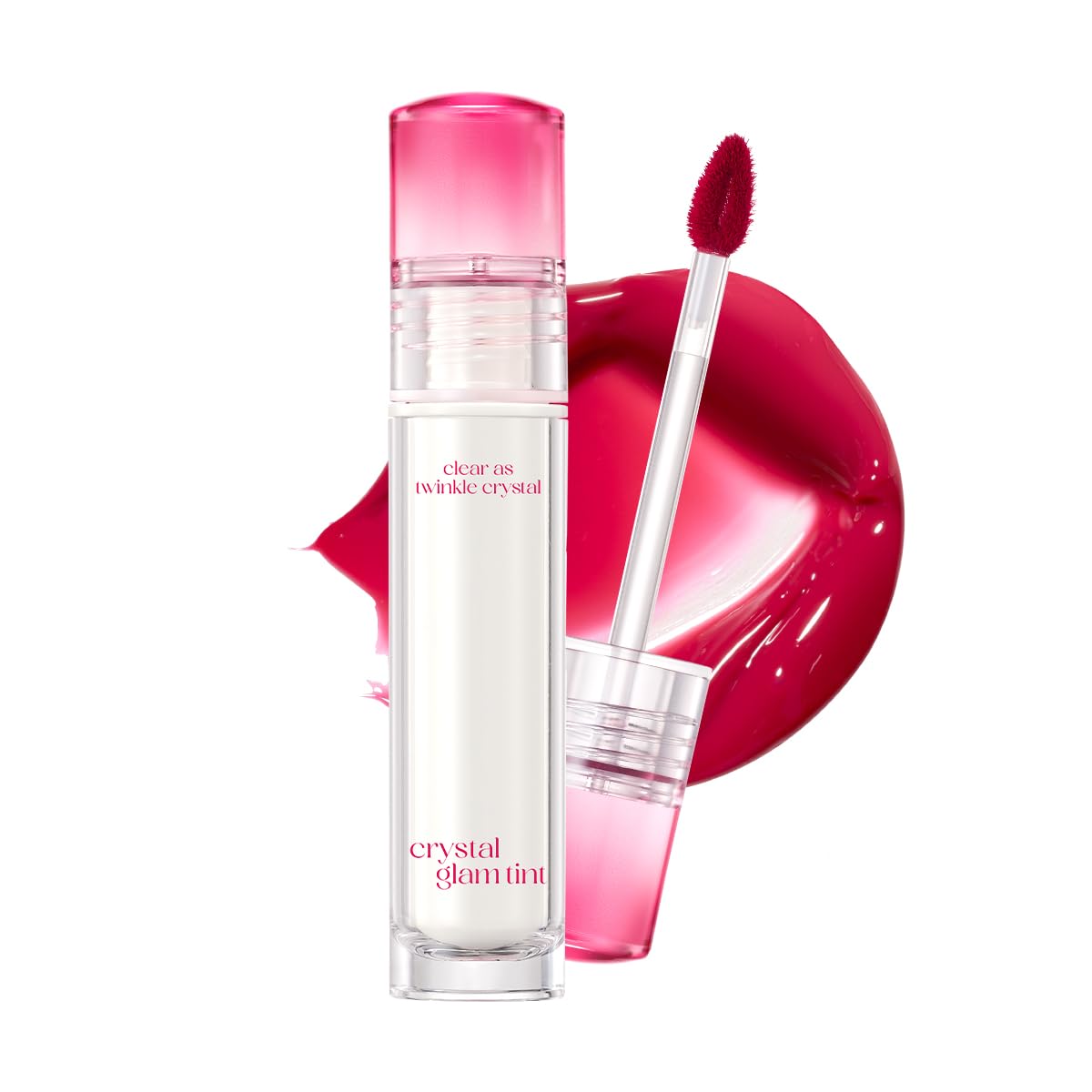 CLIO Crystal Glam Tint, Glossy Lip Tint, 005 Fresh Cherry