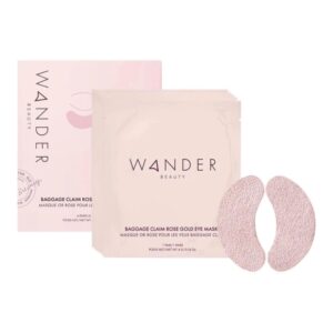 Wander Beauty Baggage Claim Rose Gold Eye Masks, 6 pairs