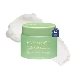 Farmacy Sensitive Skin Makeup Remover Cleansing Balm – Green Clean Waterproof Makeup Remover Balm + Oil Cleanser for Face – Melts Make Up + SPF – Hydrates + Softens Skin – Fragrance-Free (