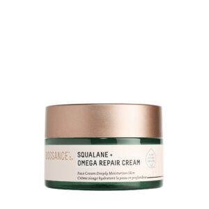 BIOSSANCE Squalane + Omega Repair Cream – Ultra-Moisturizing Face Cream – Skin Care with Hyaluronic Acid, Ceramides, Squalane – Ideal for Dry & Sensitive Skin, Intense Hydration Moisturizer