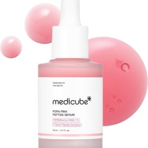 medicube PDRN Pink Peptide Serum with Rose PDRN | Vegan Pink Glow Serum with Peptides & Niacinamide for Hydration & Firm-Looking Skin | Uneven Tone Care | Korean Skincare, 1.01 fl. Oz