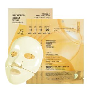 VT COSMETICS Vita-Light Reedle Shot 100 2-Step Hydrogel Mask, 4-Pack