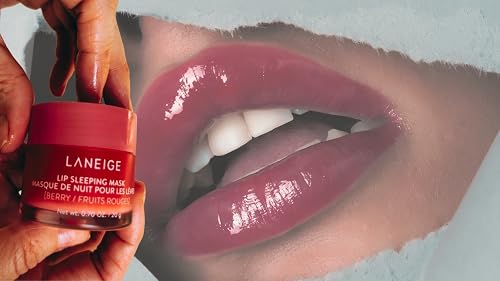 LANEIGE Lip Sleeping Mask Berry Duo | Overnight Lip Treatment Mask | Hydrating Korean Lip Care with Vitamin C, Shea Butter & Coconut Oil | Includes Full Size + Mini Travel Size Lip Mask
