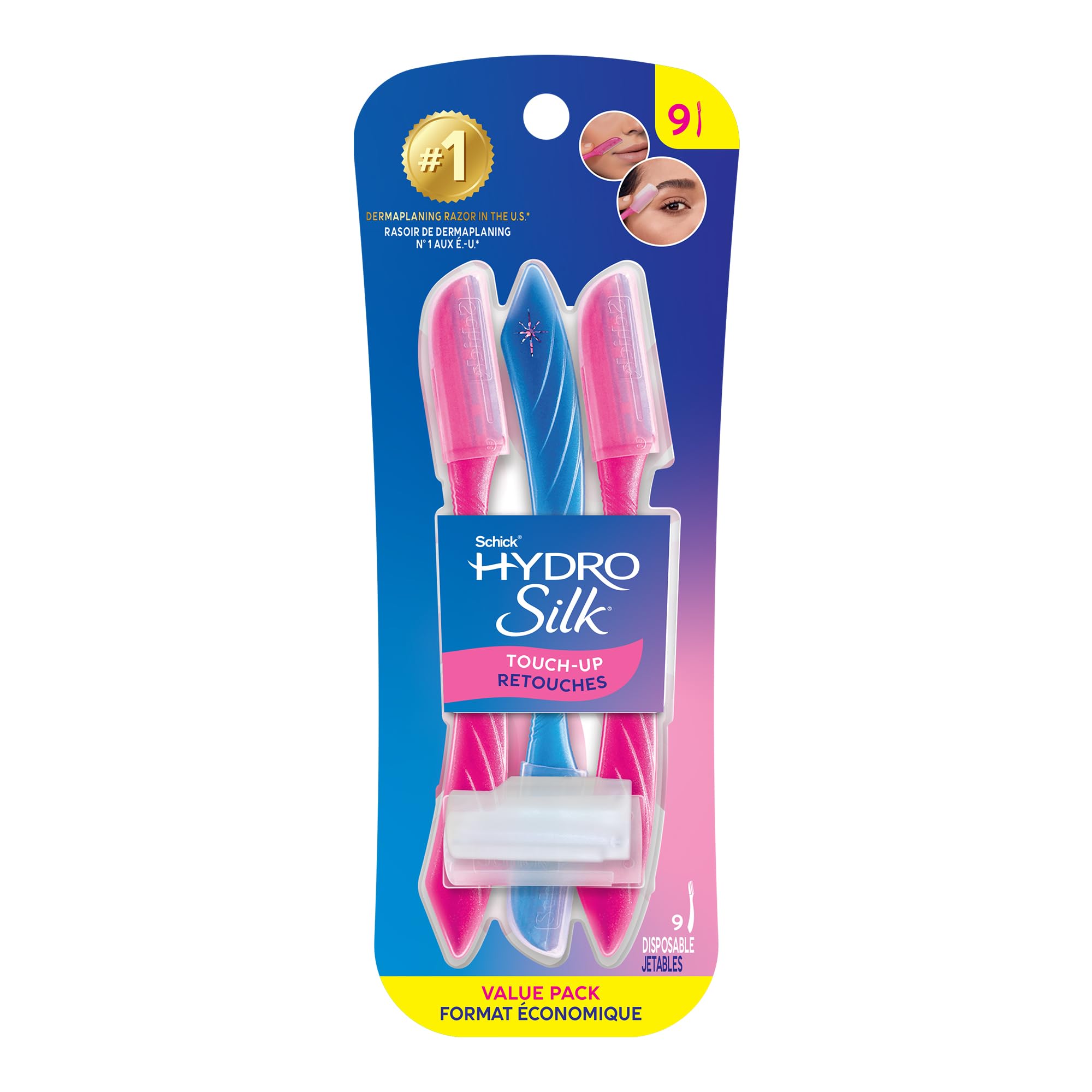 Schick Hydro Silk Touch-Up Dermaplaning Tool, 9 Count