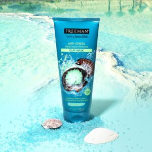 Freeman Anti-Stress Clay Mask, Dead Sea Mineral Face Mask, Lavender & Sea Salt Balance & Calm Skin, 175 ml